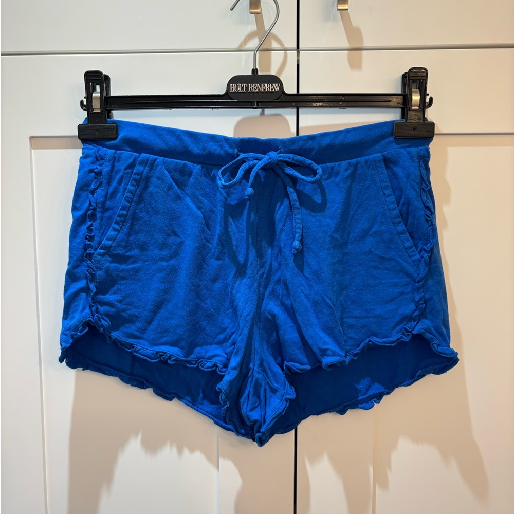 Aerie Blue Ruffle Hem Shorts